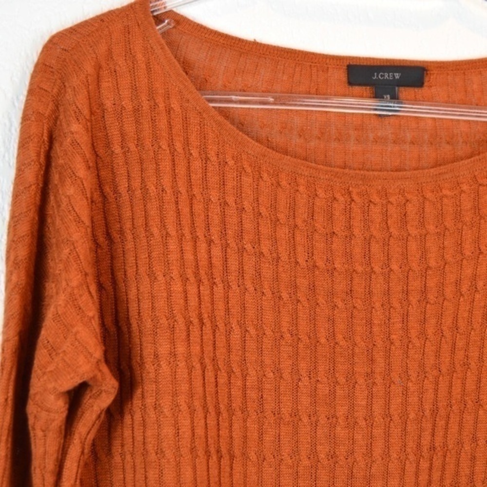 J Crew Waffle Weave Textured Lightweight Pullover Sweater Top Rust Color Size XS